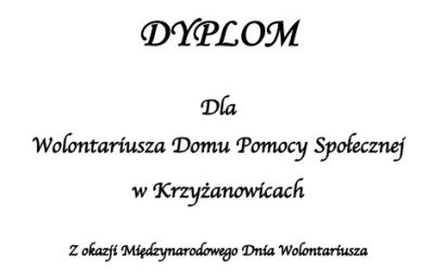 Dyplom dla Wolontariusza